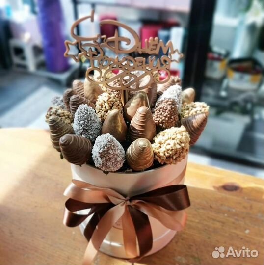 Клубника в шоколаде, Шкатулка с цветами