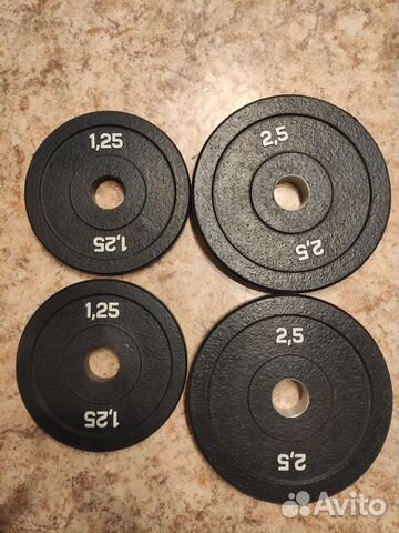 Бамперные диски олимпийские 51 мм 1,25 2,5 5 10кг