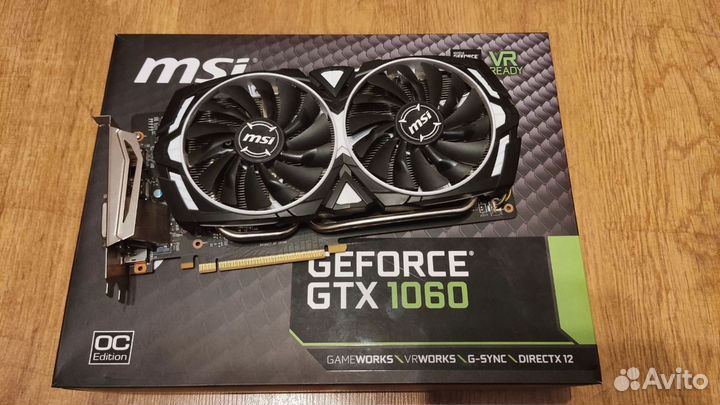 Видеокарта MSI GeForce GTX 1060 Armor 3G OCV1