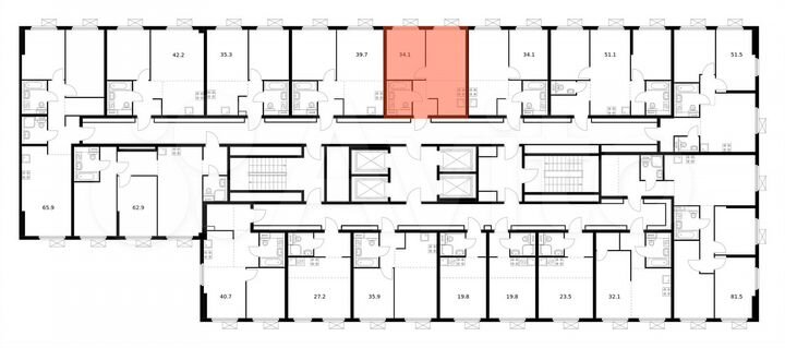 2-к. квартира, 34,1 м², 11/33 эт.