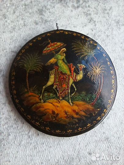 Подвеска, винтаж,лаковая миниатюра, с.Холуй