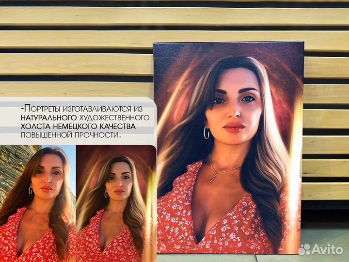 Портрет по фото на холсте