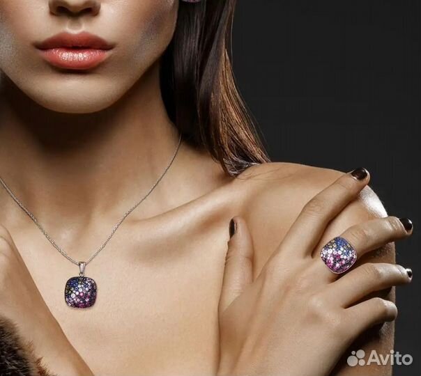 Новый комплект украшений серебряное покрытие 925