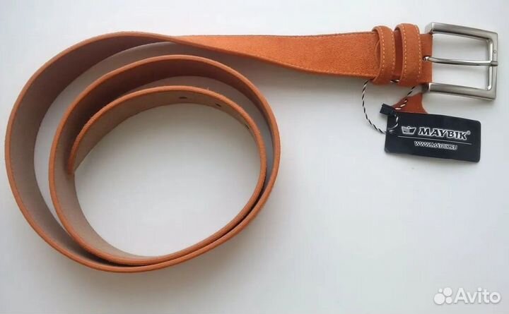 Ремень замшевый оранжевый maybik