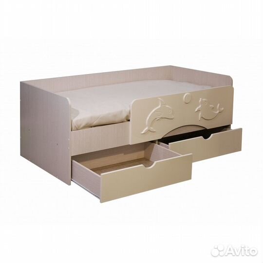 Кровать детская Алиса 1.8 с ящиками (ваниль)