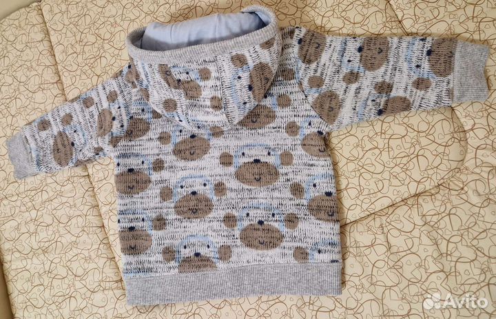 Тёплая кофта next 3-6-9мес