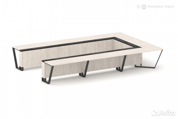 Стол для переговоров П-образный Steel Meet KM-PR.B.SP-15P