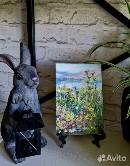 Этюд миниатюра маслом цветы