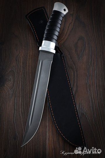Нож Пластун (казачий пластунский нож) х12мф черный