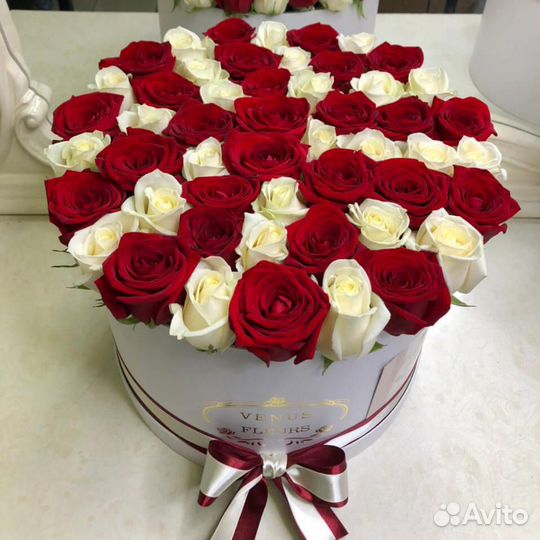 Коробка из 51 розы Цветы Владимир