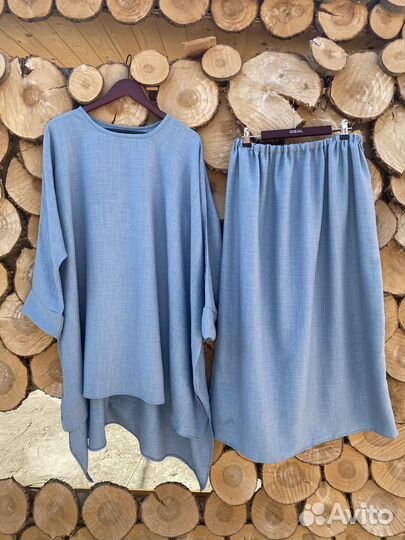 Двойка изо льна хиджаб