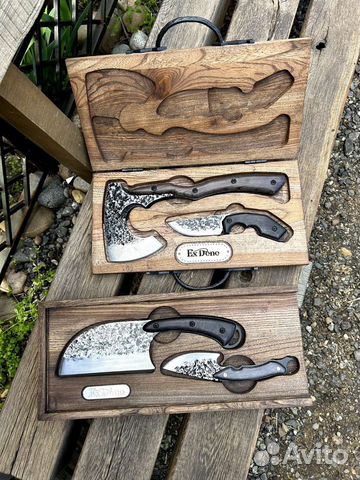 Топор ножи с чехлом в комплекте