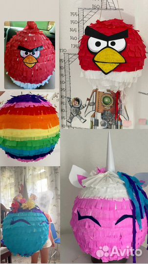 Пиньята единорог энгри бердс angry birds радужная