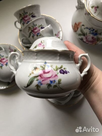 Чайный сервиз thun menuet фарфор винтаж