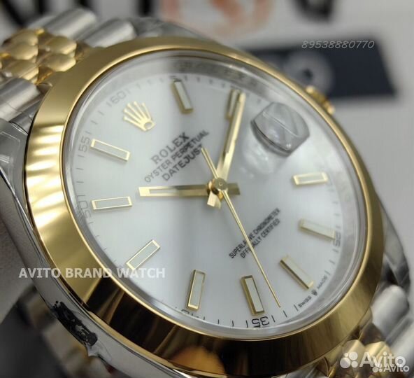 Часы Rolex datejust желтое золото сталь новые