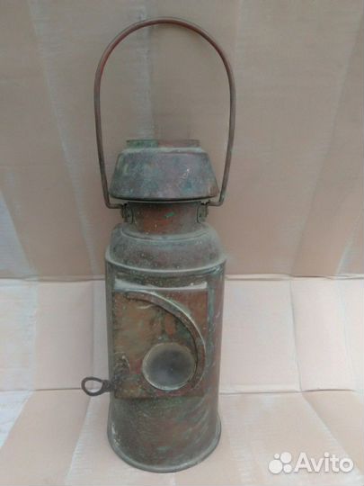 Фонарь, лампа, керосинка. Антикварная. Медь