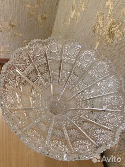 Ваза чехия раритет богемский хрусталь 1985 г