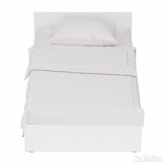 Кровать белая с ящиками Стандарт 1200, цвет белый, шхгхв 123,5х203,5х70 см., сп.м. 1200х2000 мм., бе