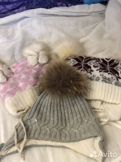 Шапка зимняя на девочку 2-3 года