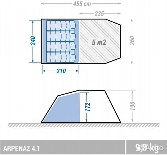 Палатка quechua arpenaz family 4 1