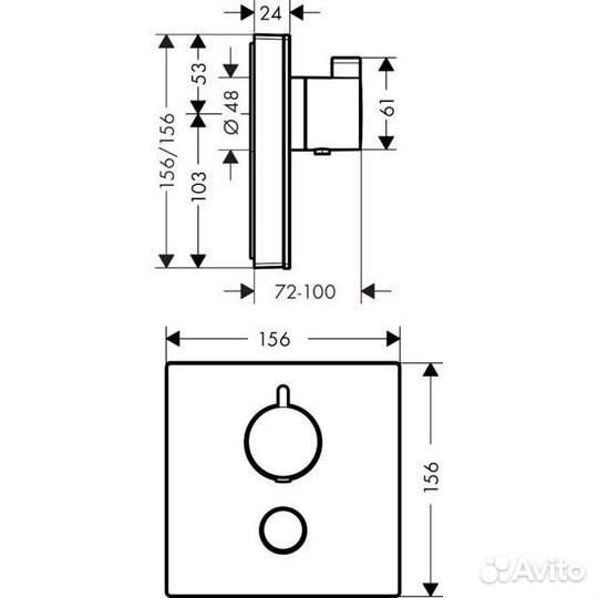 Термостат ShowerSelect HighFlow с отдельным выводо