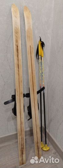 Лыжи 120 см, деревянные