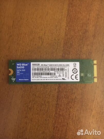 SSD Western Digital 500 гб M.2 WDS500G3B0B