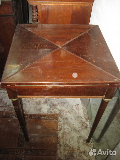 Ломберный стол антиквариат 19 век игральный бронза