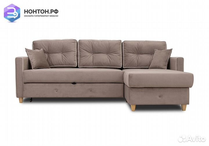 Диван угловой дельфин Айрин светло-коричневый