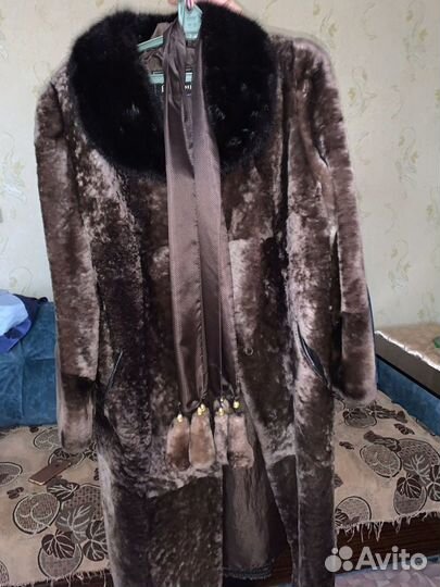 Шуба мутоноваяс норкой