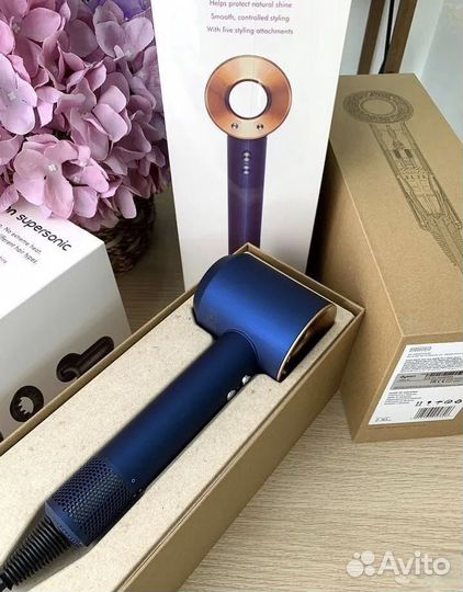 Фен Dyson supersonic hd08 Malaysia (Синий/Медный)
