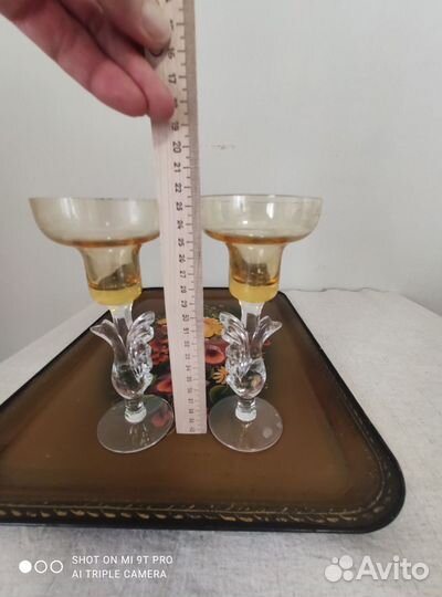 Подсвечники. Мельхиоровая чашка с блюдцем, вазочка