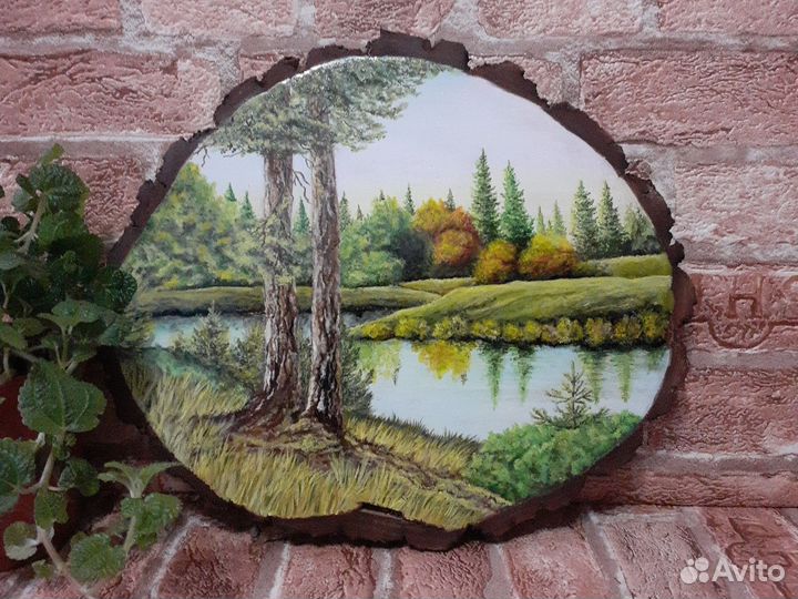 Картины на спиле дерева