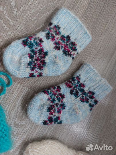 Носки и пинетки шерстяные 6 пар