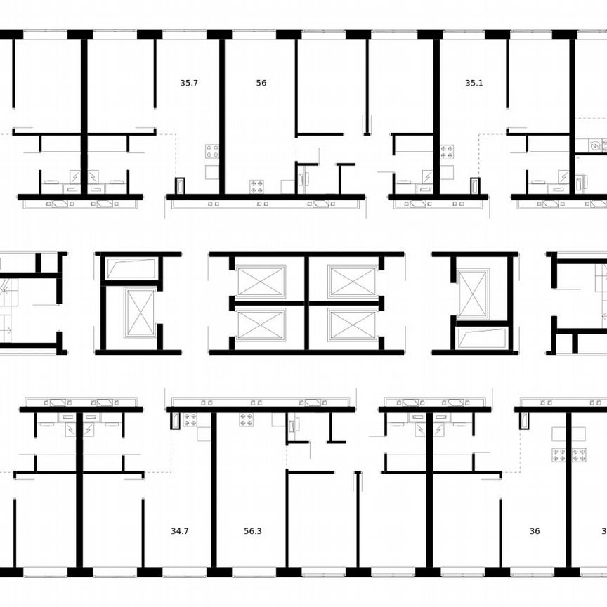 2-к. квартира, 55 м², 7/62 эт.