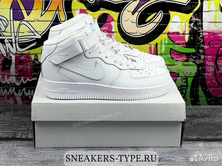 Кроссовки Nike Air Force 1 Mid White (36-45)