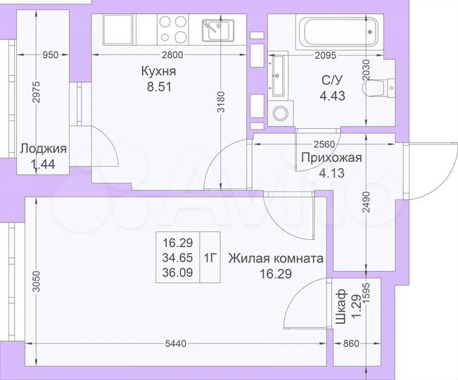 1-к. квартира, 36,1 м², 11/25 эт.
