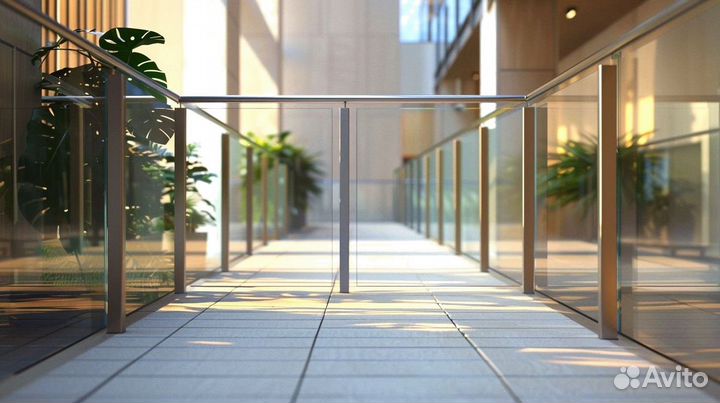 Стеклянное ограждение балкона