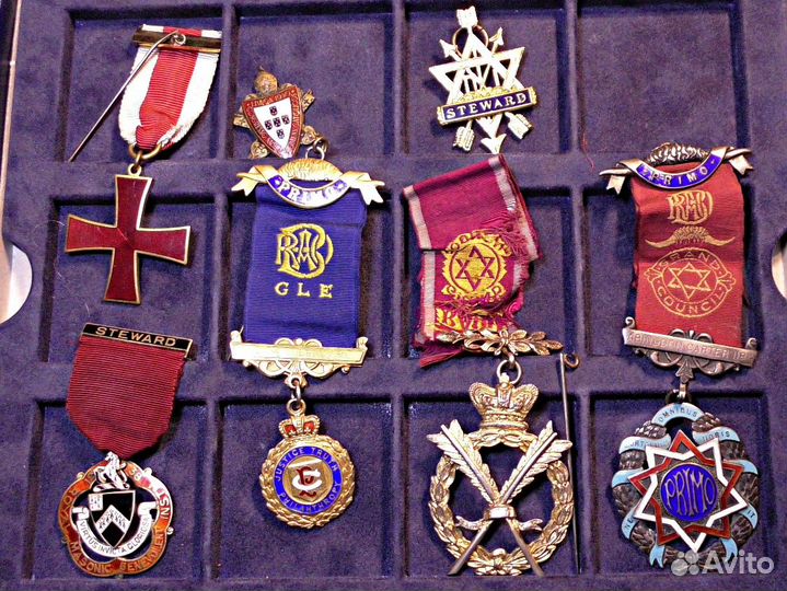 Медаль.Орден.Награды.Серебро.Масоны.Англия