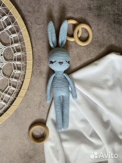 Заяц вязаный крючком/амигуруми/зайчик из хлопка