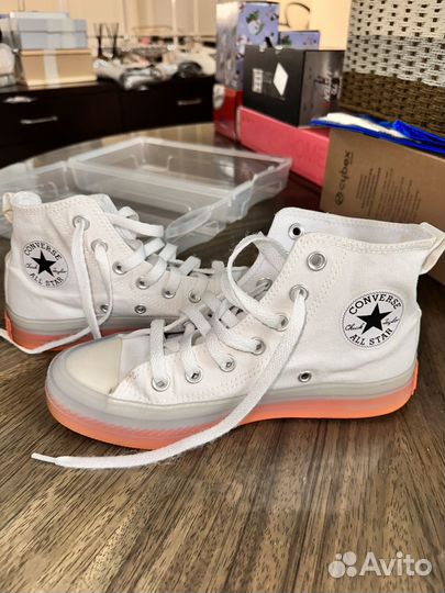 Кеды converse белые высокие