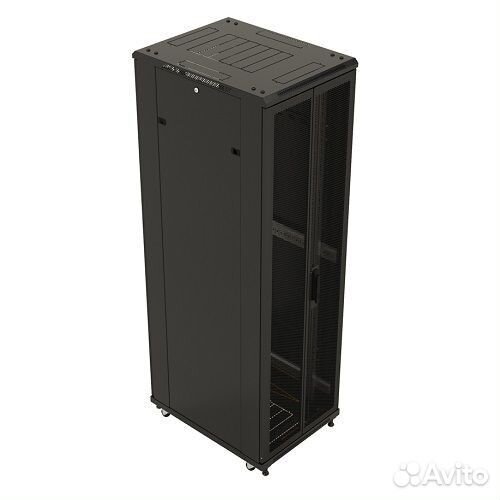 Шкаф серверный Hyperline (TTB-4281-DD-RAL9004) напольный 42U 800x1000мм пер.дв.перфор.2ств. задн.дв