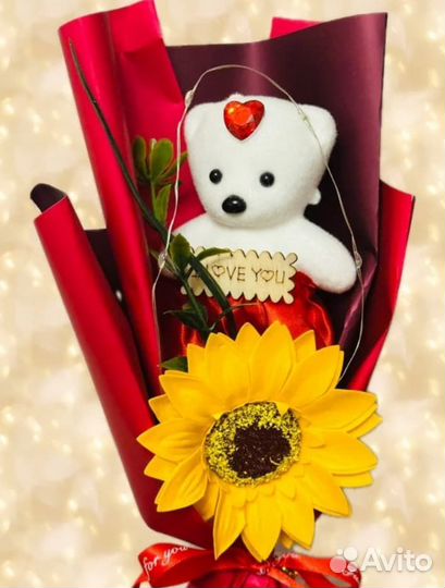 Букет с мишкой