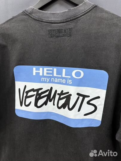 Футболка Vetements oversize hello my name