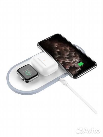 Беспроводная зарядная станция Hoco CW24. 3в1