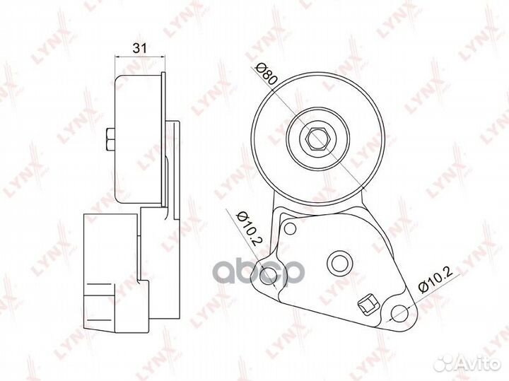 PT-3023 натяжитель ремня с роликом Mitsubishi