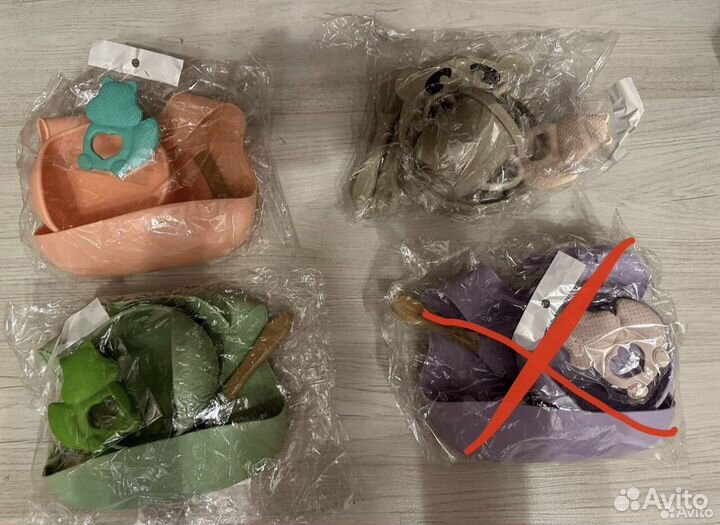 Набор детской силиконовой посуды 4 предмета