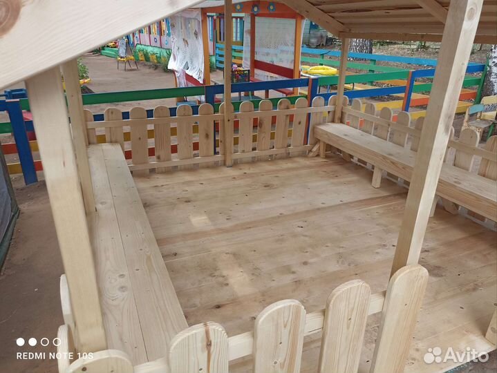Детский домик уличный деревянный