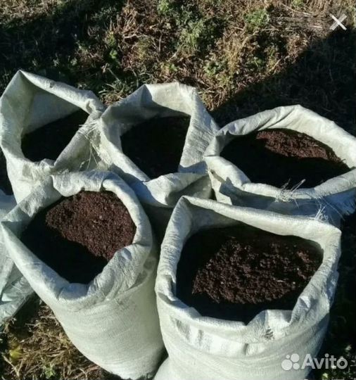 Перегной коровий, конский.чернозем в мешках