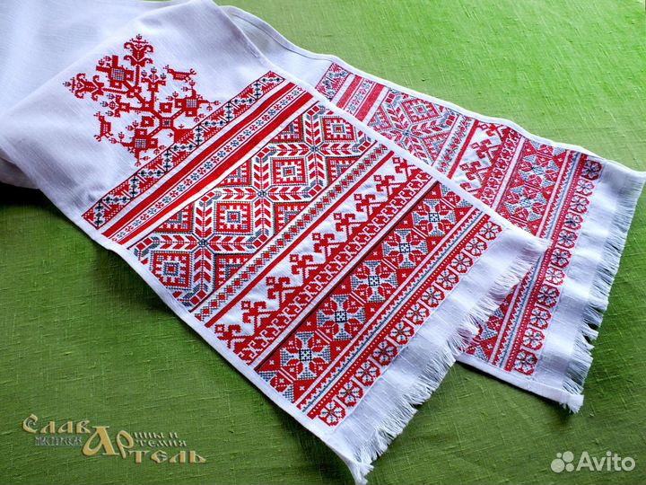 Льняной свадебный рушник Свадебное торжество